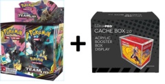 MINT Pokemon SM9 Team Up Booster Box PLUS Acrylic Ultra Pro Cache Box 2.0 Protector